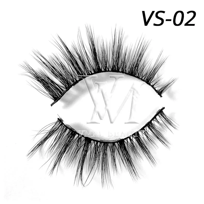 16mm to 19mm 3D 5D 6D Natural Soft Faux Mink Lashes Natural Thick Cross Handmade False Silk Synthetic Mink Eyelashes