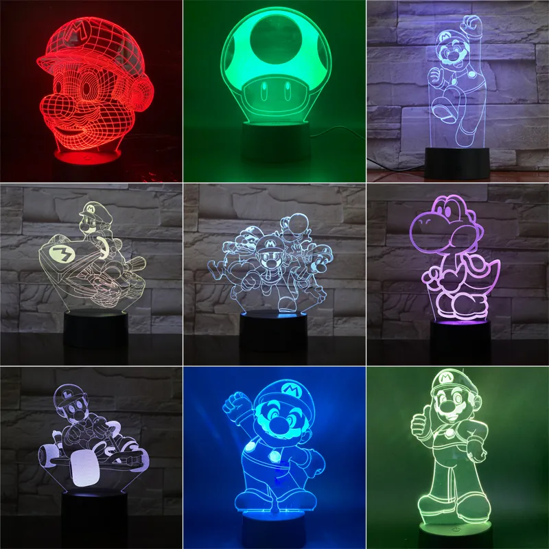 Lámpara Mario Kart Led 7 Colores