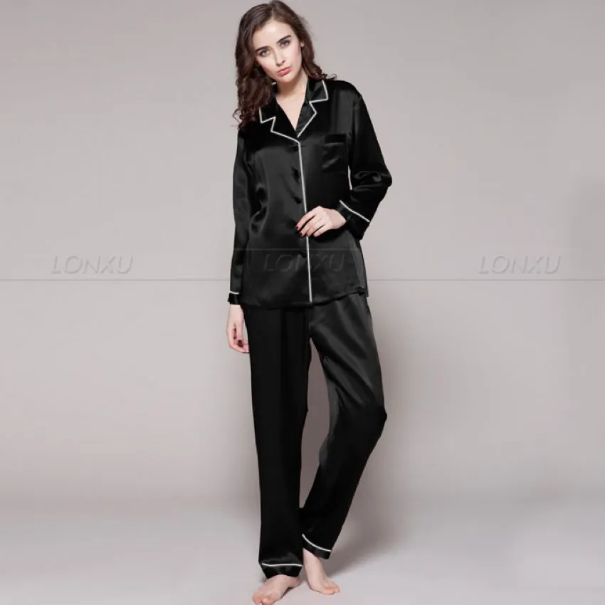 Womens Fashion Silk Sleepwear Pajamas Set Pajama Pyjamas Set Sleepwear Loungewear XS S M L XL