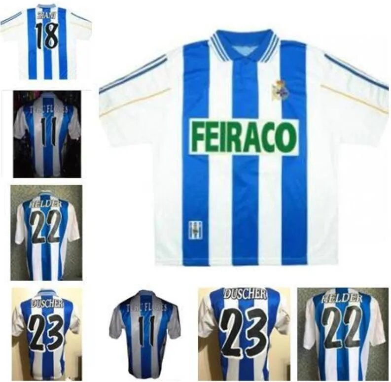 RETRO La Coru a camisetas Deportivo 11 TURU FLORES 1999 2000 camiseta de f tbol vintage 9 PAULETA 7 MAKAAY FERNANDO futebol calcio