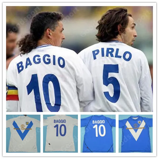 Ретро 03 04 Футбольные майки Brescia Calcio Caracciolo Baggio Pirlo Di Biagio Futbol Mauri Vintage Football Camiseta Classic Shirt 2003 2004