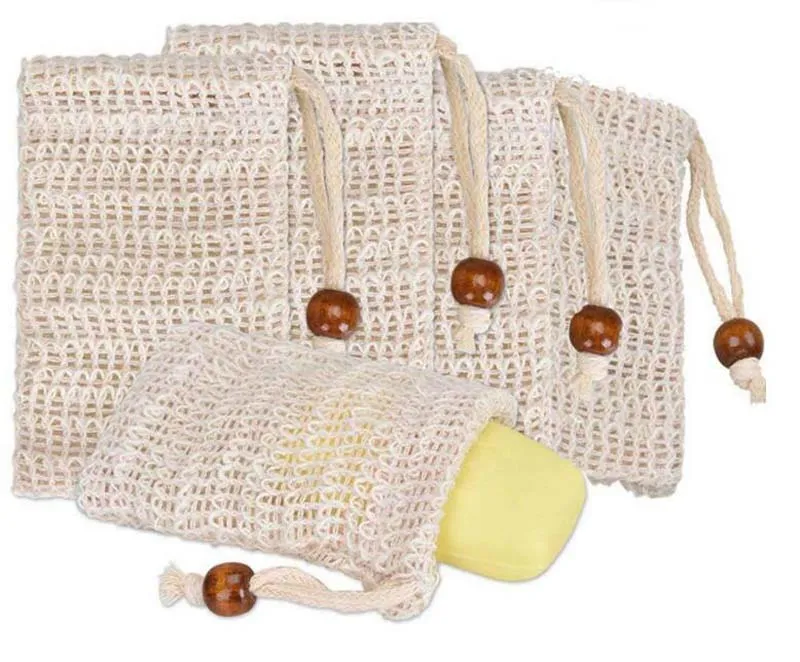 Savon en maille avec perles en bois, filet moussant, sac en maille à bulles, brosses de bain, éponges, outils de nettoyage, 100 pièces