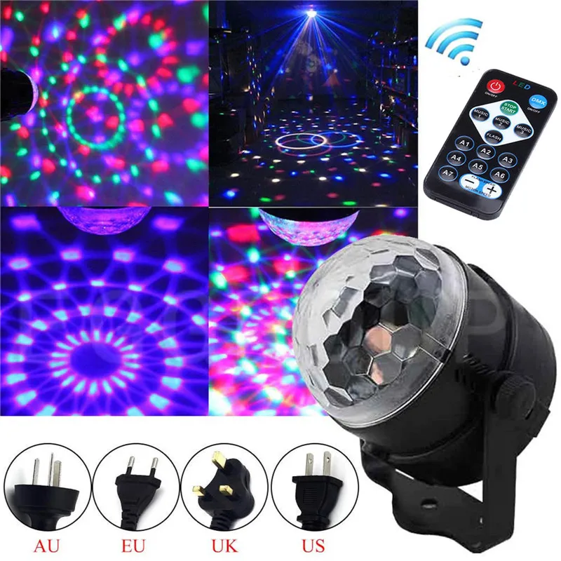 Portable stage light DJ Disco Ball Lumiere Sound Activated Laser Projector RGB Stage Lighting effect Lamp Light Music KTV Party PUB