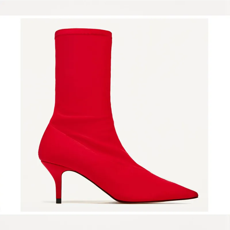 Luxury Lighter Inpired Strange Heel Sock Aldo Boots Women For