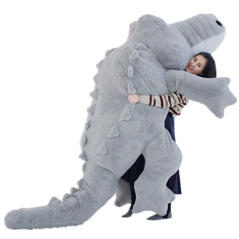 DorimyTrader 118 '' Jumbo Plush Crocodile Speelgoed Zachte Gevulde Giant Alligator Slaapbank Great Gift 300cm Grootste over de hele wereld