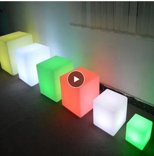DHgate.com:LED Cube Stool - White PVC, Rechargeable, Waterproof ...