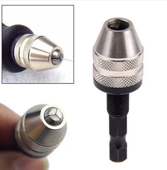 Sale!!! Wholesales Free shipping 1/4'' Inch Hex Shank Keyless Drill Bit Chuck Adapter Converter Quick Change Tool