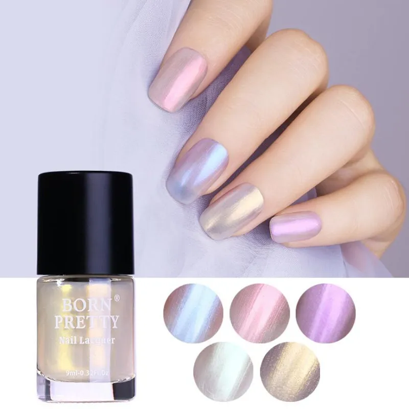 BORN PRETTY 9 ml Transparent Shell Glitter Vernis À Ongles Laque Vernis Holographique Vernis À Ongles Nail Art Décoration