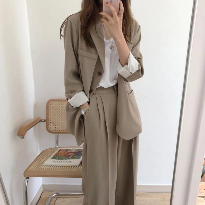 Oversized Blazer Set For Tailored Women: Formal Mujer, Casual Pant