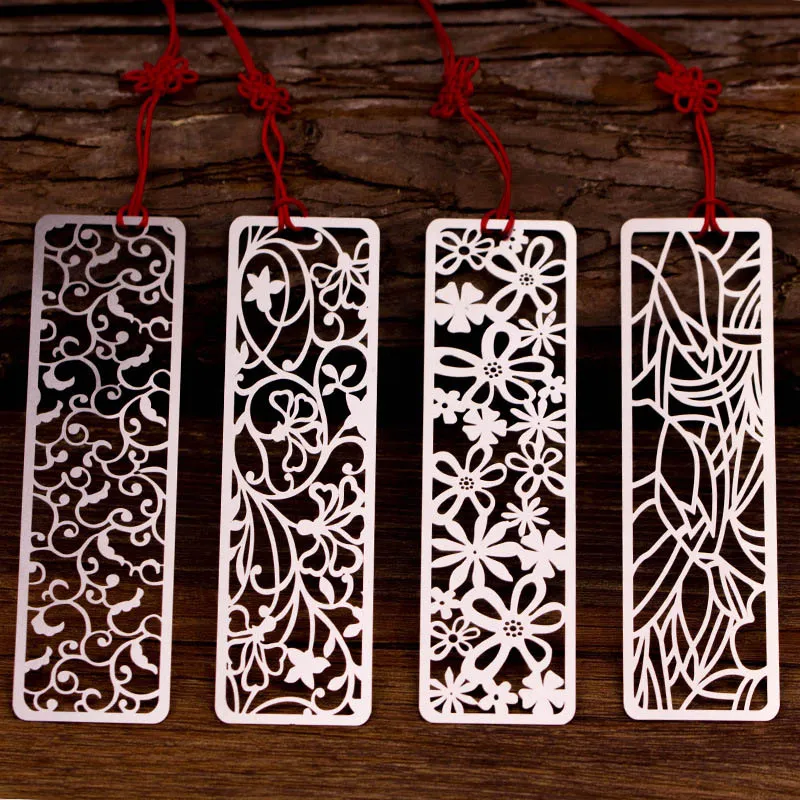 Hollow Metal Bookmarks, Retro Stainless Steel Bookmarks, Planner