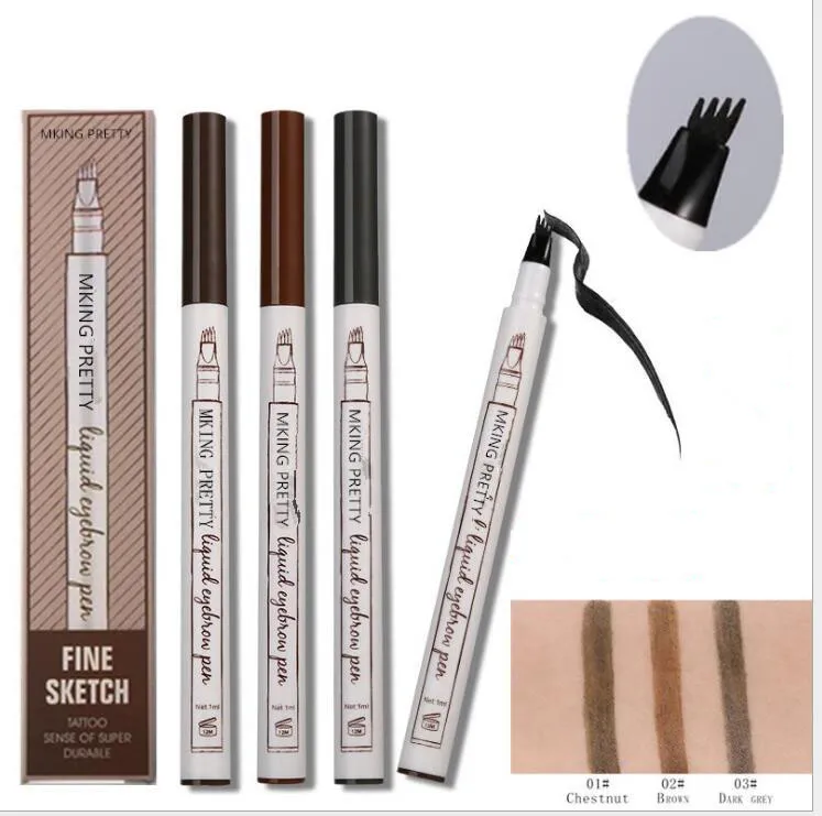 Makeup Fine Sketch Liquid Eyebrow Pencil Waterproof Tattoo Super Durable Smudge-proof Eye Brow Pen drop shipping