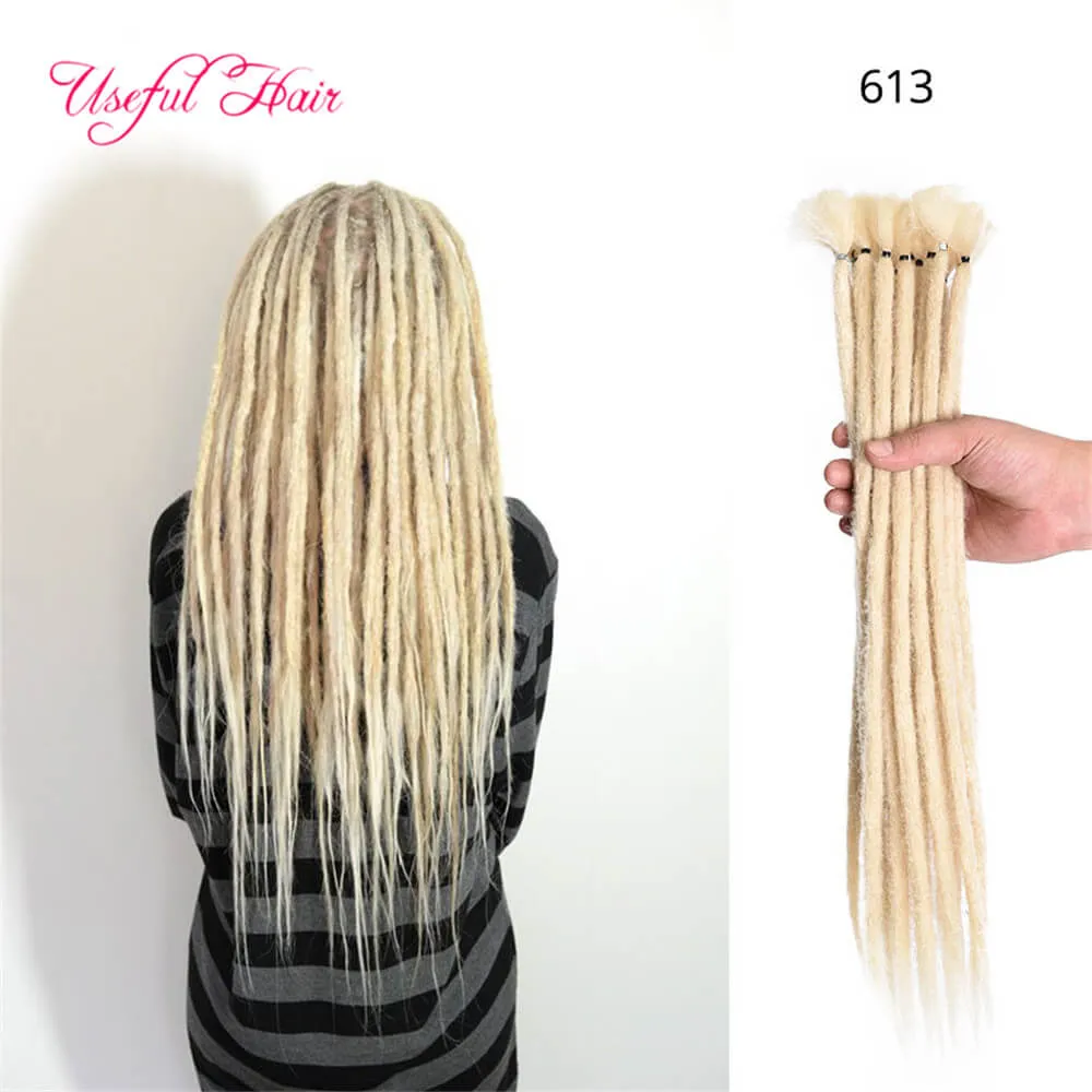 Capelli fatti a mano da 20 pollici Dread Lock Estensioni dei capelli Dreadlocks Estensione dei capelli a treccia sintetica all'uncinetto per uomini e donne Acconciature Hip Hop