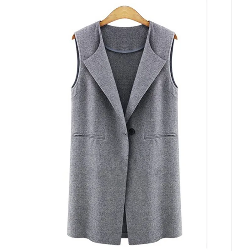 2018 Printemps Automne Femmes Sans Manches Gilet Veste Long Manteau Cardigan Gilets Gilet Outwear Manteau Cardigan Veste