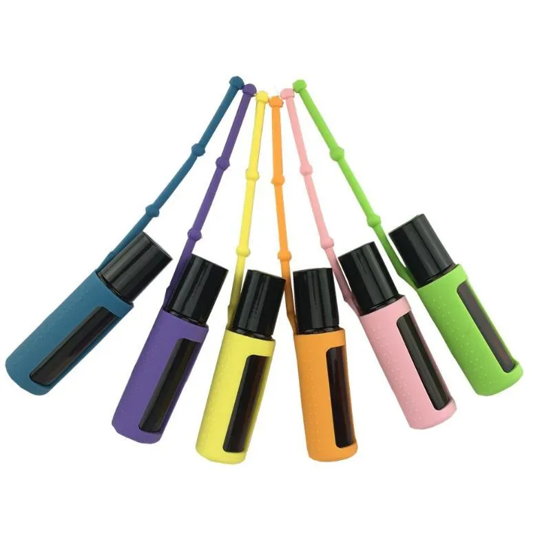 10ml Silicone Roller Vacuum Bottle Holder Sleeve Protective Cover For