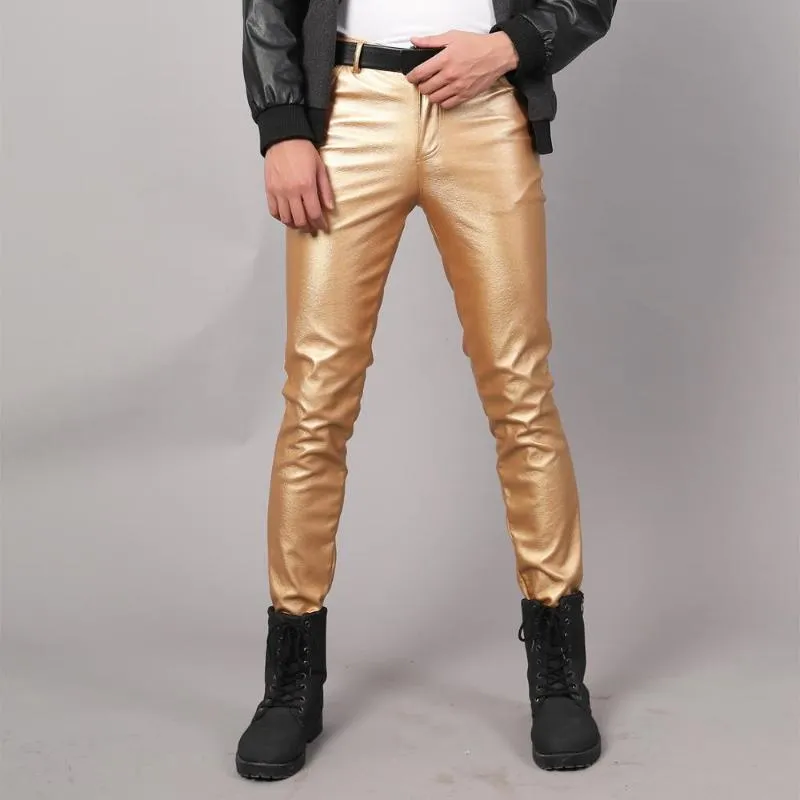 Pantaloni In Pelle Da Uomo 2020 Di Alta Qualit Stretch Slim Moda