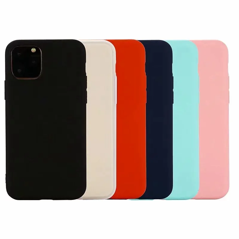 Slim Matte Soft TPU -hoesjes voor iPhone 15 14 Pro Max 13 12 11 Pro XR XR XS X 8 7 Plus Samsung S23 S22 Opmerking 20 Ultra A54 A34 dunne flexibele vlakte Ultrathin mobiele telefoon achteromslag