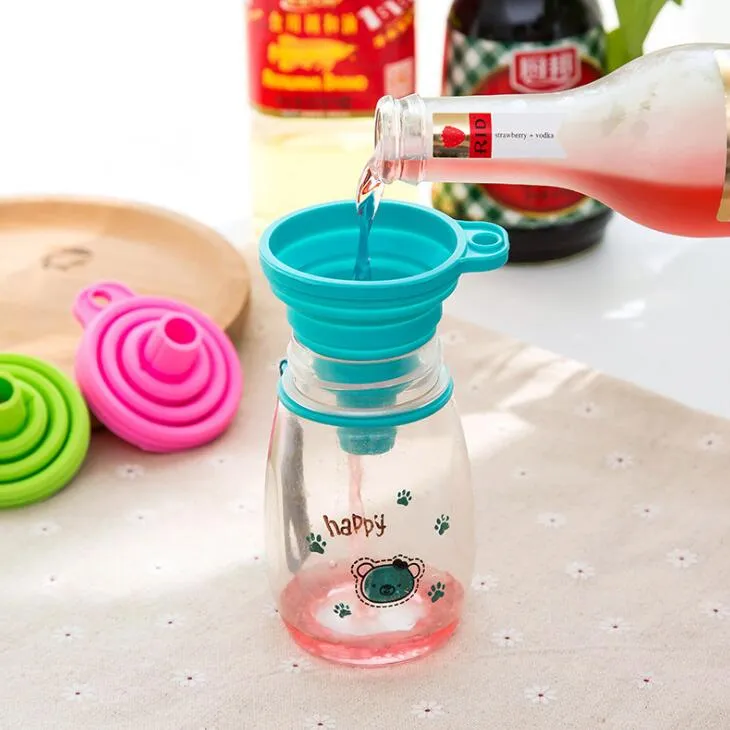 Silicone Foldable Funnel Mini Silicone Collapsible Style Funnel Folding ...