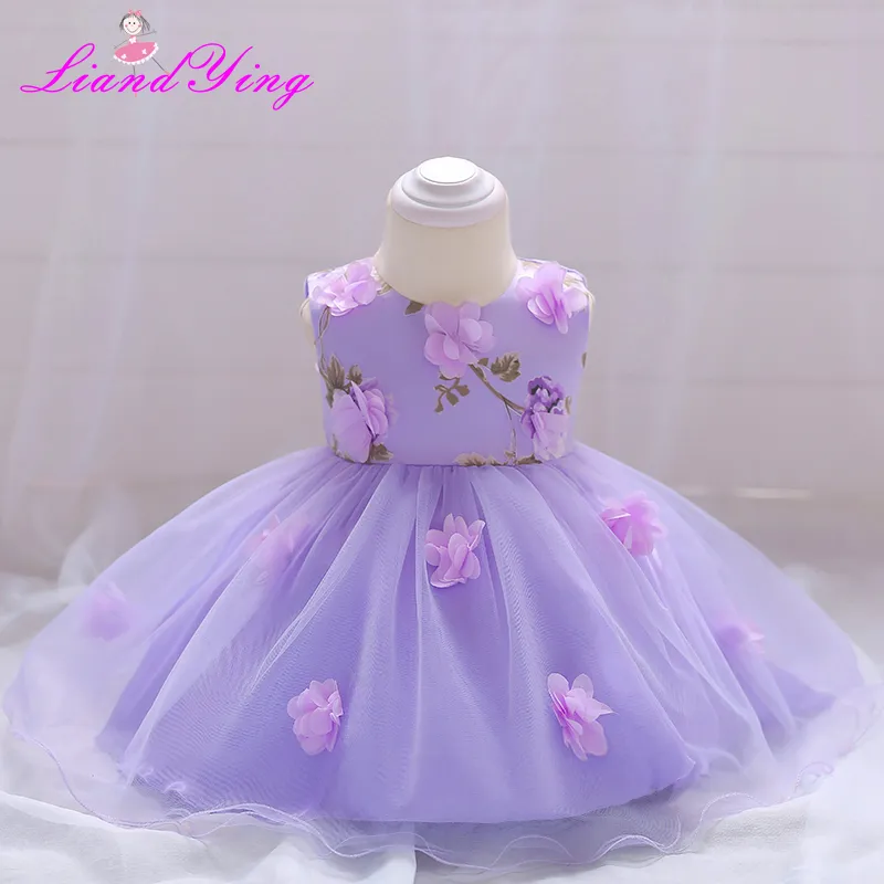 Vestido do bebê bonito arco recém-nascido vestidos da princesa para o bebê  1 ano vestido de aniversário da criança infantil vestido de festa vestido  de batismo - AliExpress