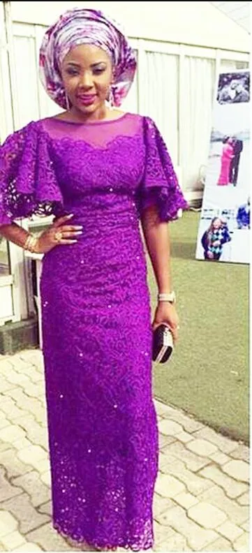 Stunning 2019 African Purple Occasion Dress With Flared Half