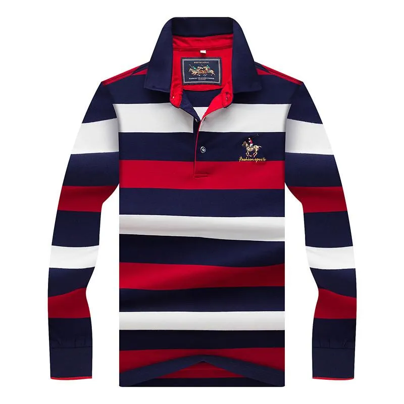 Tops Tee Mens Polo Fashion Style зимний полосатый бренд с длинным рукавом рубашки поло с длинным рукавом рубашки Polos Solid рубашка