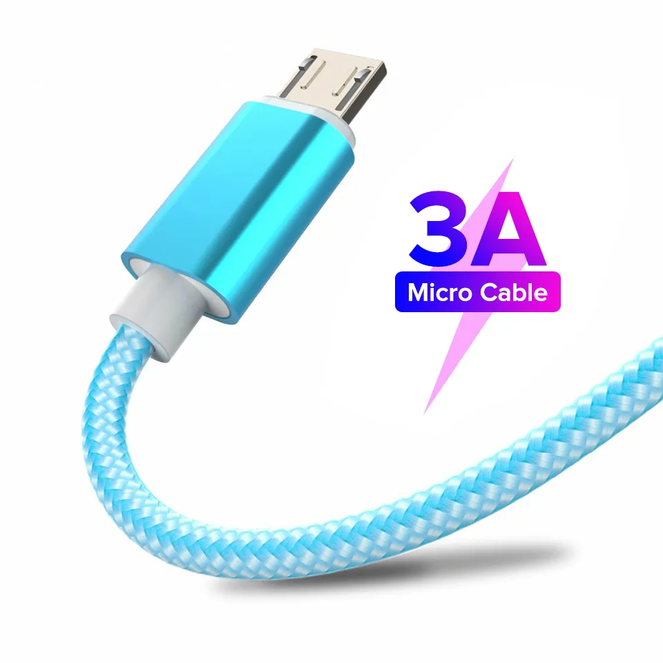 Schnelllade-USB-Kabel, Micro-USB-Kabel, Android-Handy-Datensynchronisations-Ladekabel für Samsung A7 S7 für Xiaomi, 1 m/2 m/3 m Kabel Typ C