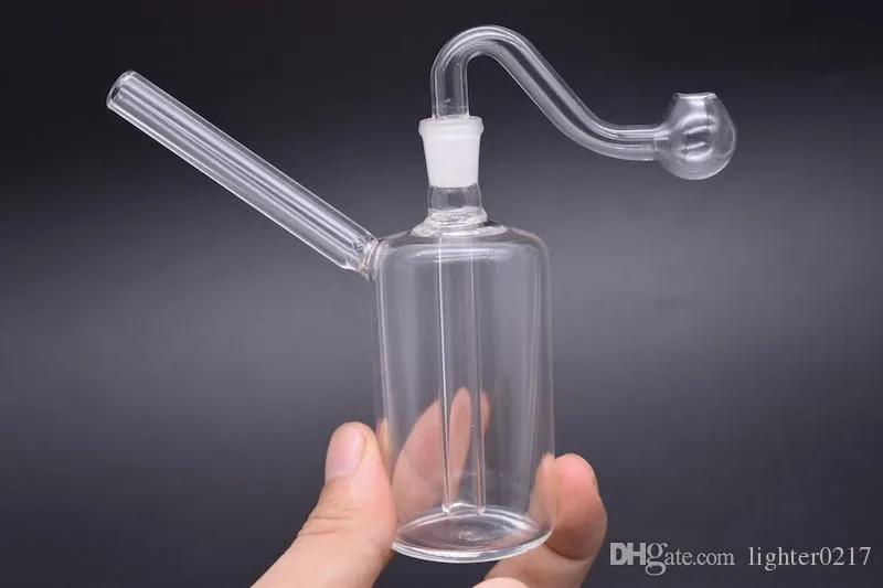 Bruciatore a nafta in vetro da 10 mm Bong Pipa ad acqua Piattaforme petrolifere Bong Piccoli mini bruciatori a nafta Dab Rig Narghilè inebriante Fumo di cenere per fumare