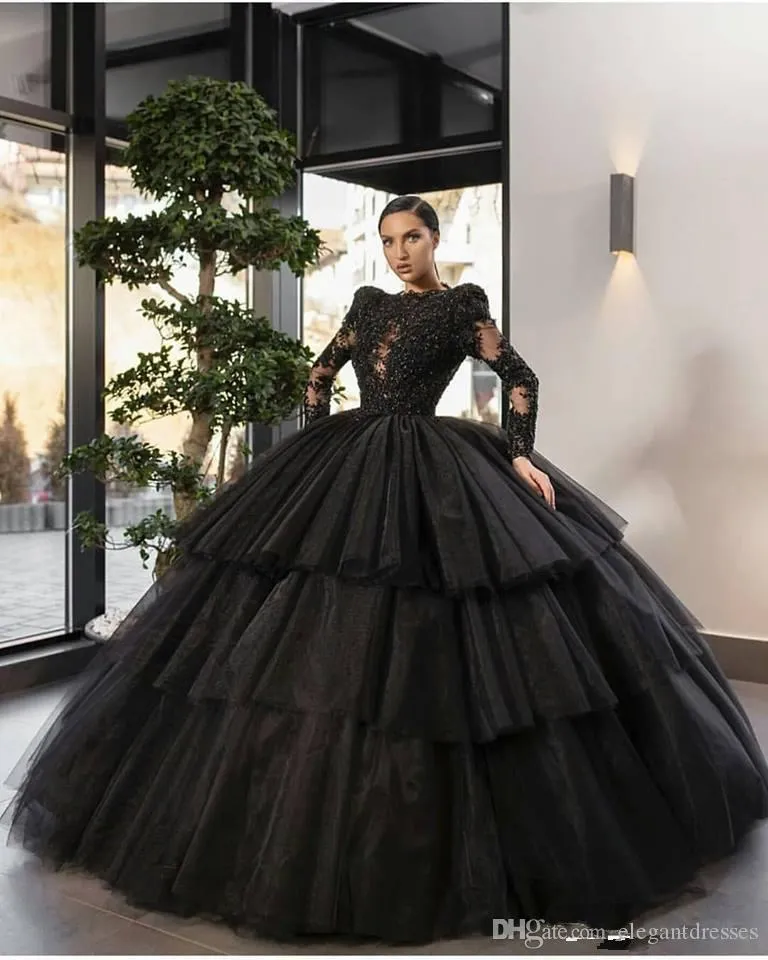 black quinceanera dress