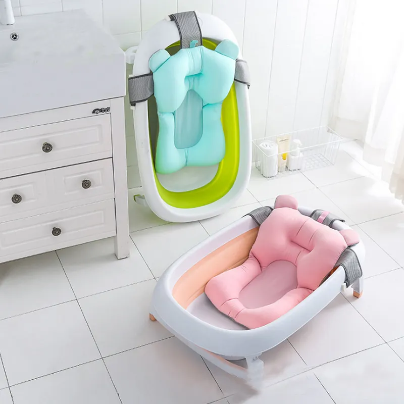 Tragbare Baby Badewanne Matte Neugeborenen Anti-skid Dusche Kissen Bett Infant Weiche Sitz Pad Höhe Einstellbar Spielen Wasser Unterstützung net