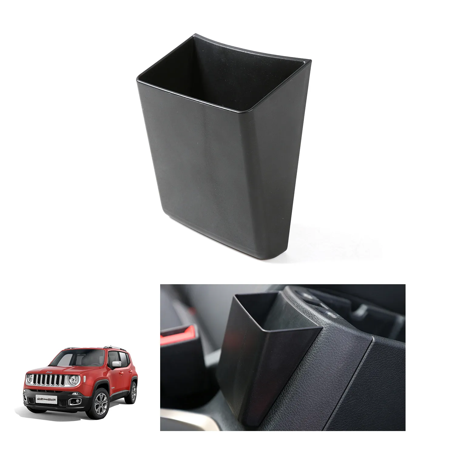 Jeep Renegade Car Armrest Storage Storage Central Box 2016+ ABSインテリアアクセサリースタイリング