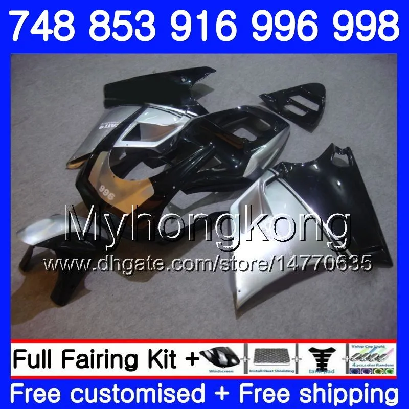 키트 실버 블랙 DUCATI 748S 748 853 916 996 998 S R 94 99 00 01 02 327HM.32 853S 916R 996R 998S 748R 1994 1999 2000 2001 2002 페어링