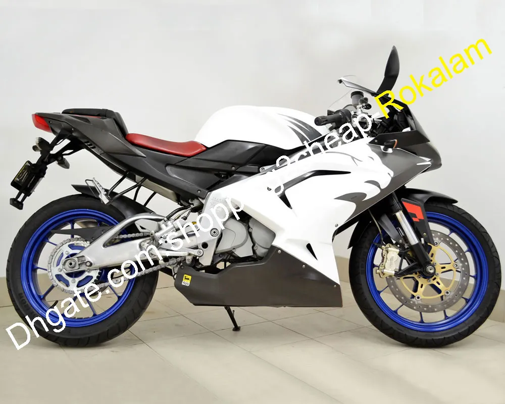 Aprilia RS125 2006-2011 RS125 RS 125 06 07 08 09 10 11 ABS素材ホワイトブラックオートバイフェアリングキット（射出成形）