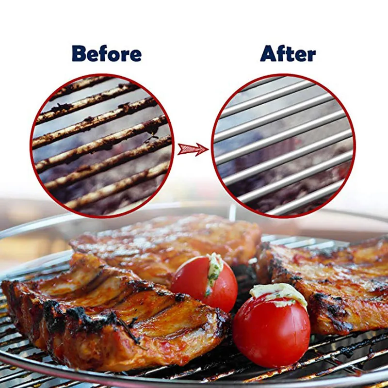 2019 Nowa Stal nierdzewna Grill Grill Cleaner Szczotka Trzy Drut Wiosna z uchwytem Trwałe szczotki do czyszczenia Non-Stick Outdoor BBQ Cleantool