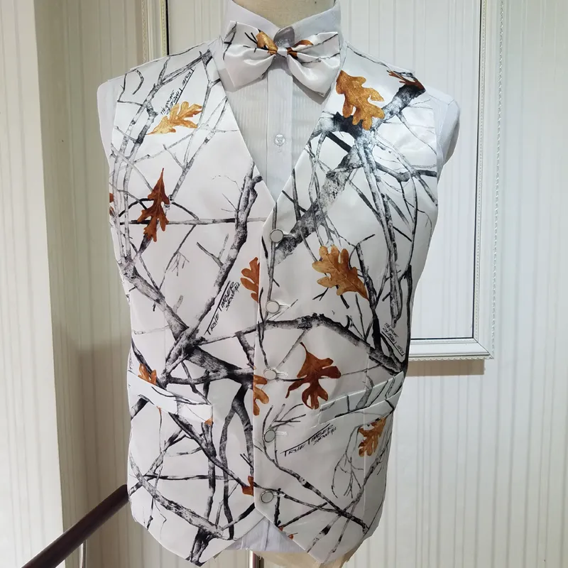 Mossy Oak Camo Vest For Wedding Tailorsun Men's White Camouflage