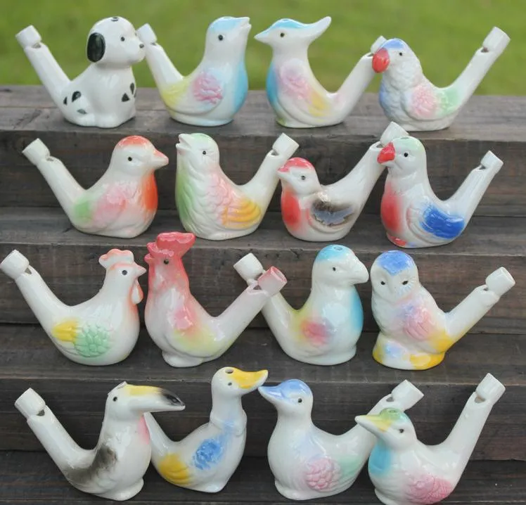 Water Bird Whistle Clay Bird Crafts Ceramic Glazed Bird Whistle-Peacock Birds Home Decoration Office Ornaments SN2514