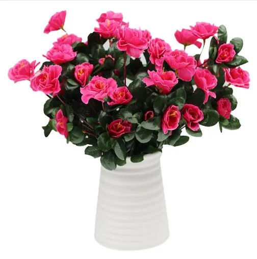 Bouquet de fleurs artificielles, Simulation d'azalée, carthame, fête de mariage, décoration de jardin de maison, plantes en soie et plastique GB231