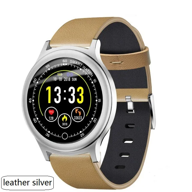 Q28 Bracelet intelligent montres IP68 étanche SmartBand fréquence auditive tensiomètre Fitness Tracker Sport montre en cuir.