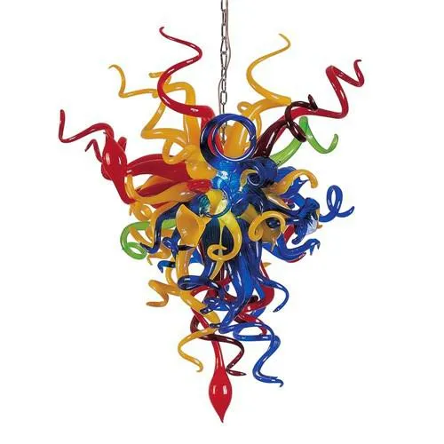 Candelabro pequeno e colorido da arte de Murano para a decoração de sala de estar moderna lâmpadas de pendan crissatianas de teto com lâmpada LED, LR1128