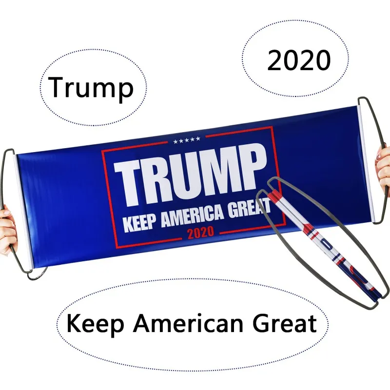 Donald Trump Flag Hand Held Trump Flag Dupla Sided Impresso Bumper Mantenha América Grande Bandeira Bandeira 2020 Presidente Eleitor Flags DHL