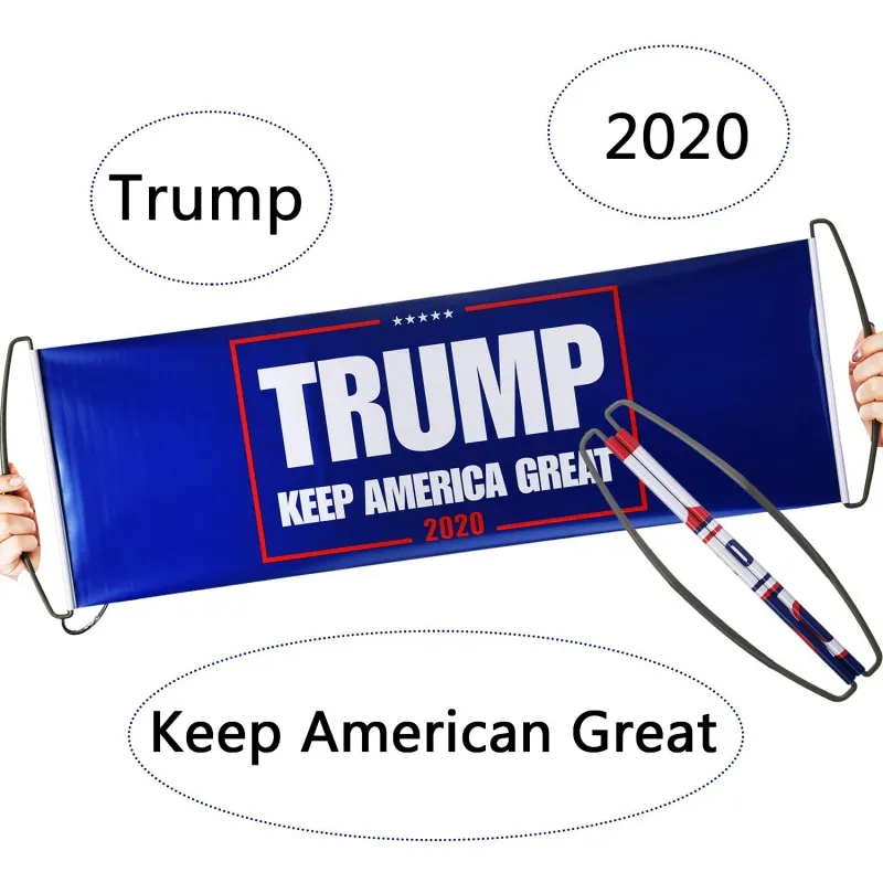 Donald Trump Flag Hand Held Trump Flag Double Sided Printed Bumper Håll Amerika Great Flag Banner 2020 Presidentval Flaggor DHL