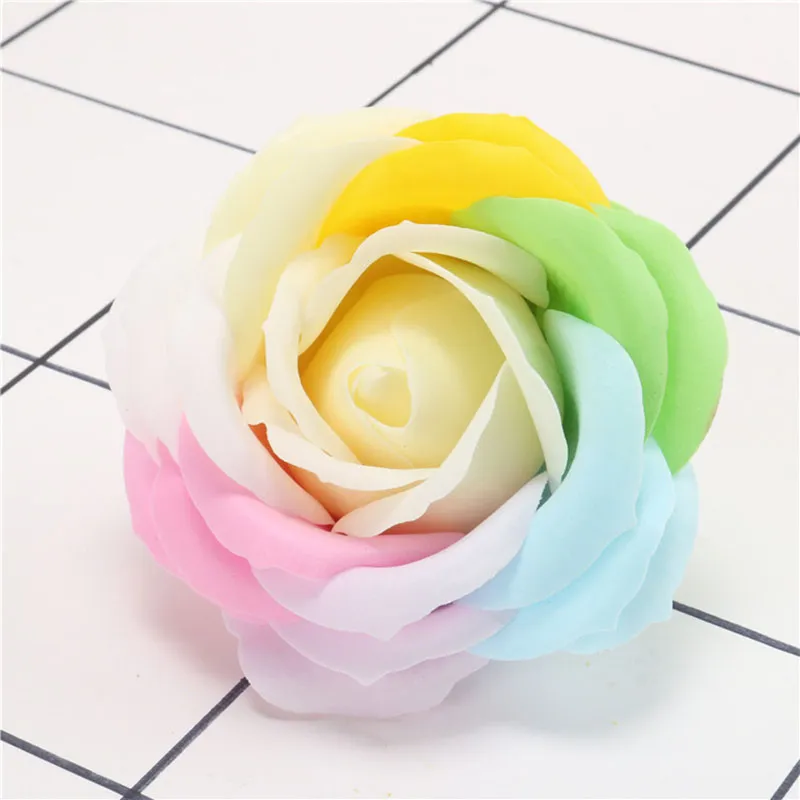 искусственное мыло разноцветная роза головка цветка 5 слой роза головка цветка simualtion поддельная роза мыло разноцветный венок для подарочной коробки валентинки