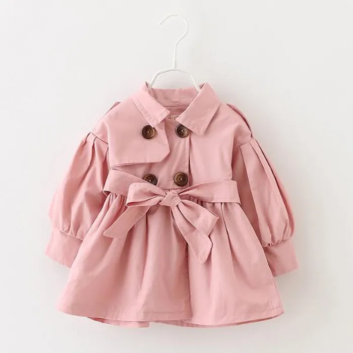 Sıcak 2022 İlkbahar Sonbahar Yeni Childen's Trençkot Palto Bebek Kız Uzun Ceketler Kruvaze Çocuk Palto Çocuk Rüzgarlık Dış Giyim 2 Renkler Kız Giyim