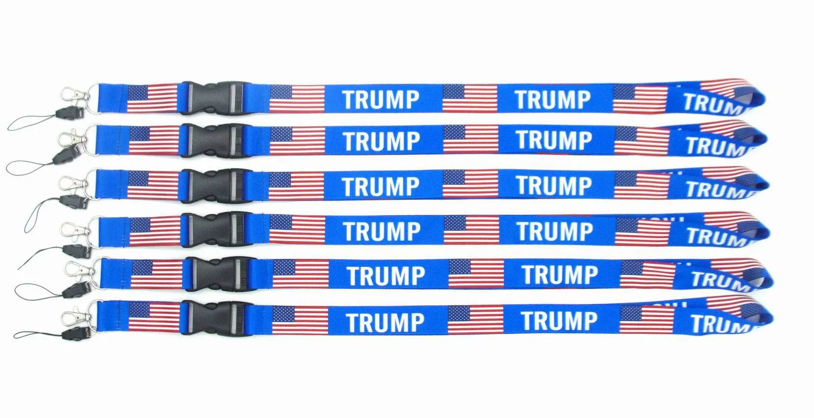 2 stijlen Trump U.S.A Verwijderbare Vlag van de Verenigde Staten Sleutel Hangers Badge Hanger Party Gift Moble Telefoon Lanyard