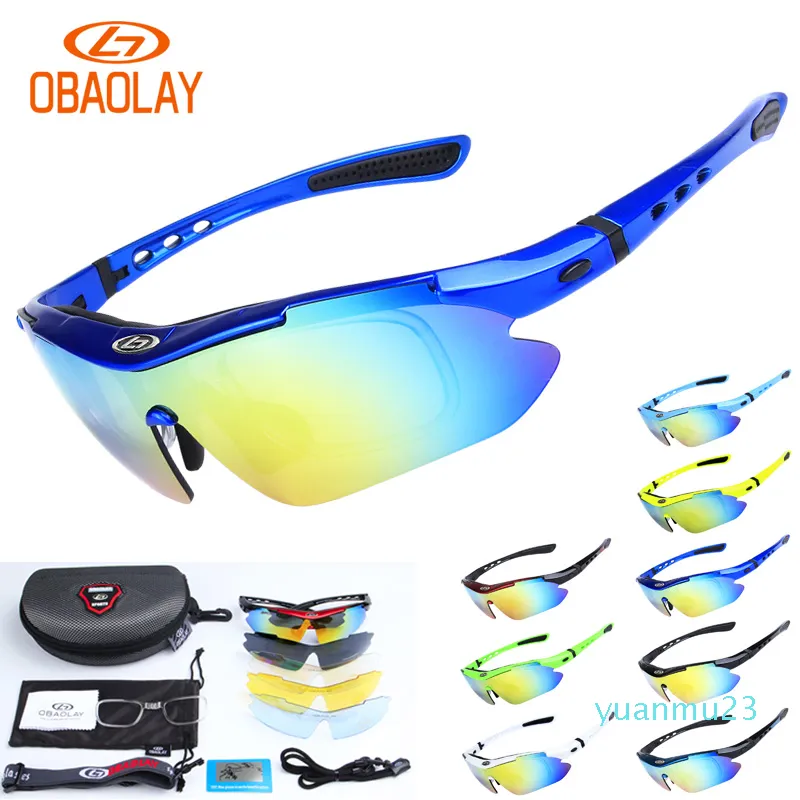 Toptan-5 Lens 9 Renkler UV400 Polarize Açık Spor Gözlük Erkek Kadın Bisiklet Bisiklet Gözlük Kayak Güneş Gözlüğü MTB Spor Gözlükleri