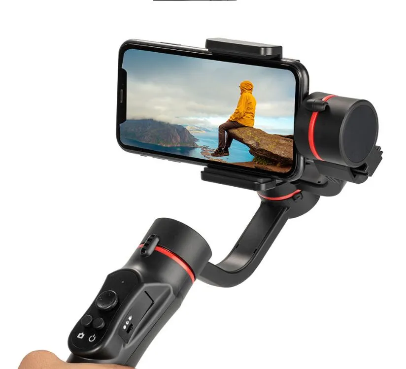 H2 H4 supporto per registrazione video con ricarica USB a 3 assi direzione regolabile universale stabilizzatore per smartphone con giunto cardanico portatile Vlog Live