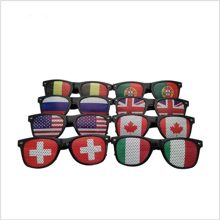 Lunettes de soleil Coupe du Monde Drapeau National Sunglass Bar Party Fan Lunettes Autocollant Athlétique En Plein Air Lunettes Football Festival Party Favor Cadeaux C5875