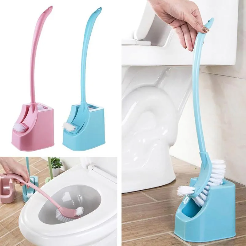 Comprar Escobilla de baño con juego de soporte, limpiador de inodoro de  silicona, cepillo montado en la pared, accesorios de baño(1 ud./2 uds.)