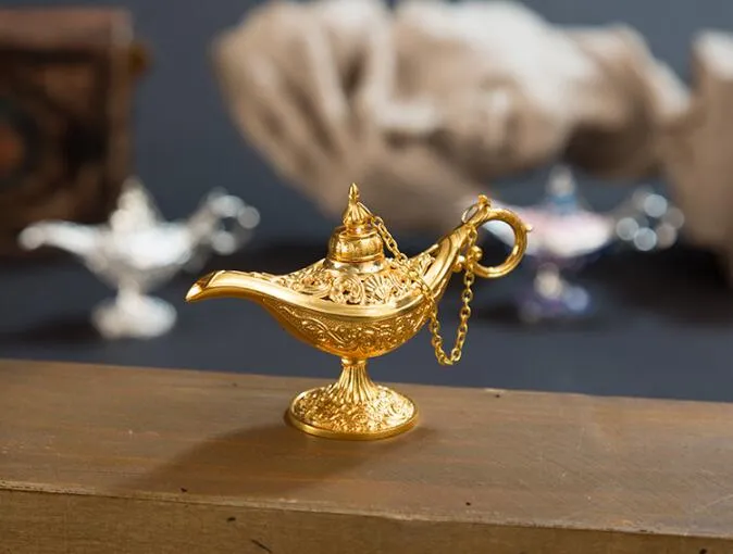 Aladdin Magic Lamp Tibetan Incense Holder Burner Vintage Retro Tea Pot Genie  Lamp With Aroma Stone Perfect Home Ornament And Metal Craft From G2be,  $3.81