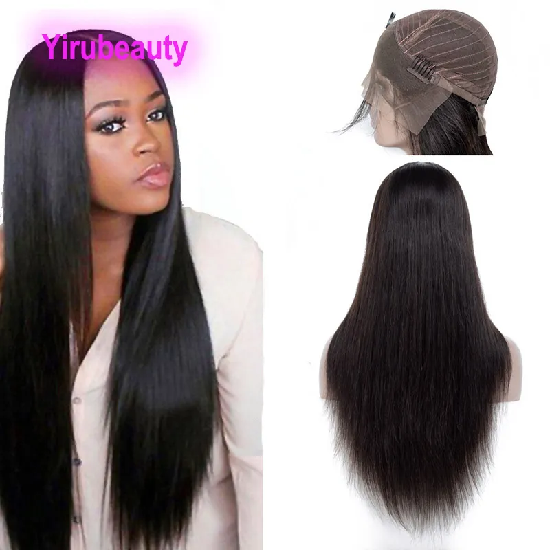 Braziliaanse Peruaanse menselijk haar kanten voorpruiken recht maagdelijk haar 8-24 inch 3 stuks rechte babyhaar natuurlijke kleur 3 set