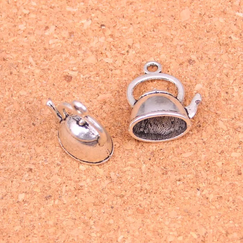 49pcs Charms teapot kettle Antique Silver Plated Pendants Making DIY Handmade Tibetan Silver Jewelry 20*17*10mm