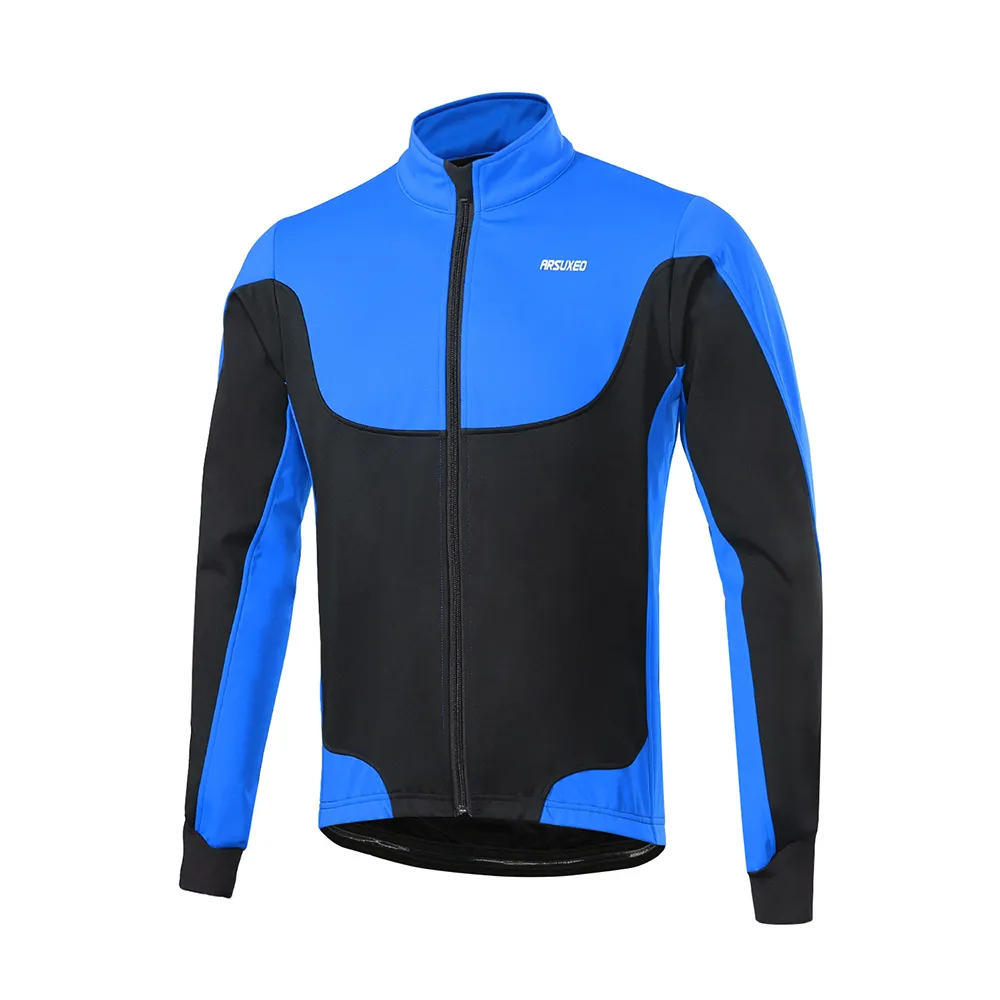 Arsuxeo мужские велосипедные куртки ветрозащитный термический флис выстроился зимний велосипедный пиджак открытый спортивный пальто езда с длинным рукавом джерси